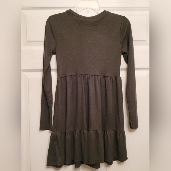 Lily Rose Green Knit Babydoll Long Sleeve Dress X Small NWT - Picture 5 of 6